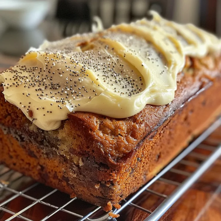 A slice of banana bread cake layered with cream cheese frosting and topped with banana slices.